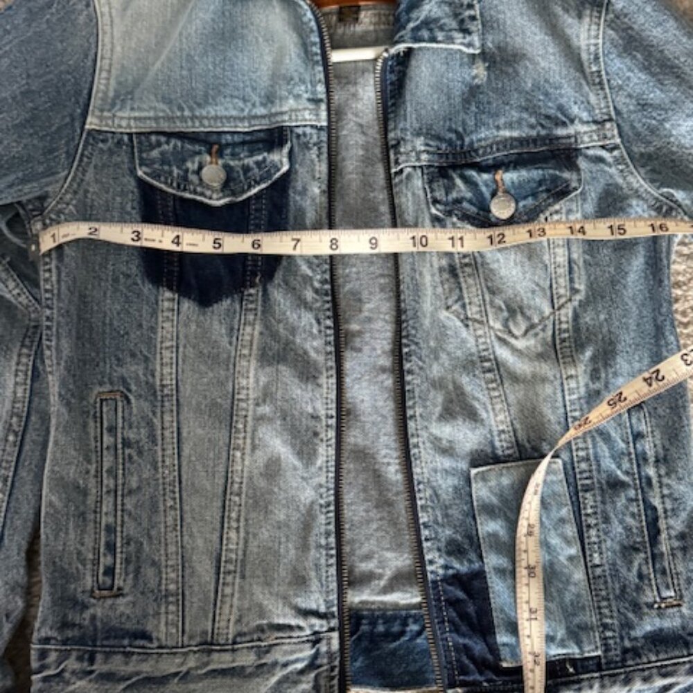 Distressed patched worked Tucker Denim Jacket from Lucky Brand